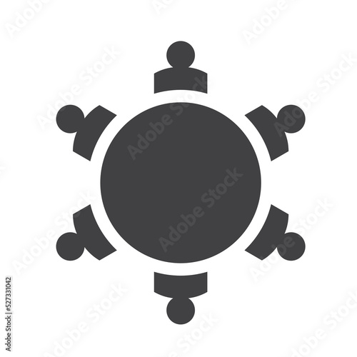 people around the round table, concept of teamwork, board, business meeting- vector illustration