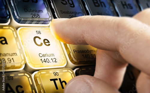 Принти на полотні Periodic table. Chemical elements. Cerium, symbol CE.