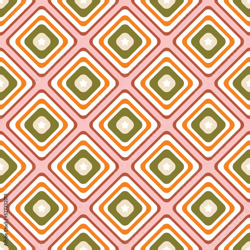 Abstract Diagonal Retro Colored Squares Geometric Vector Seamless Pattern Minimalist Design Trendy Fashion Colors Perfect for Allover Fabric or Wrapping Paper