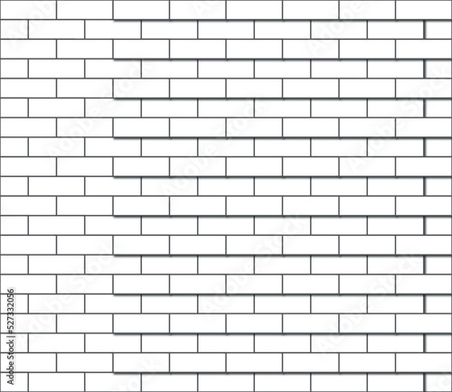 brick wall background, White ceramic brick wall, Seamless white brick wall. Detailed texture. Interior template with whitewashed bricks. White brick wall seamless texture. Vector pattern.