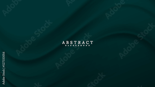 Dark green background abstract cloth or liquid wave illustration of wavy folds of silk texture material. Vector background