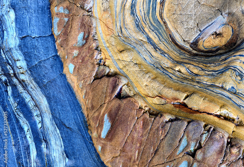 Surface of blue metamorphic rock photo