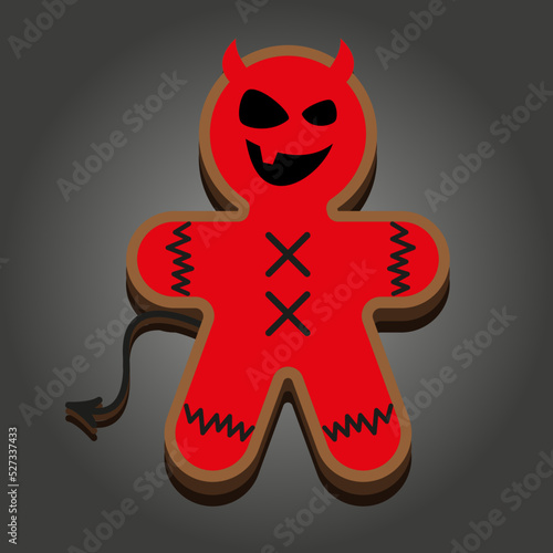 Creep it Real - Halloween Voodoo doll gingerbread man labels design.Halloween dessert. Trick or treat