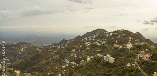 Panoramic views across the Faifa mountains in Jazan region of Saudi Arabia photo