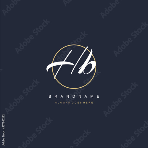 Initial letter HB logo monogram feminine style with circle line design ideas