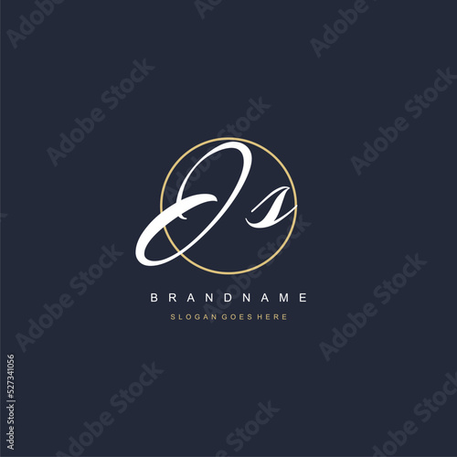 Initial letter JS logo monogram feminine style with circle line design ideas
