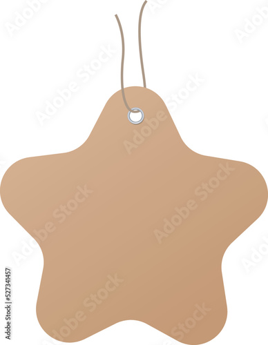 Star shape cardboard tag template. Blank label
