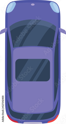 Car from above. Cartoon hatchback auto icon