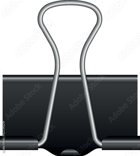 Paper clamp mockup. Realistic binder clip clasp