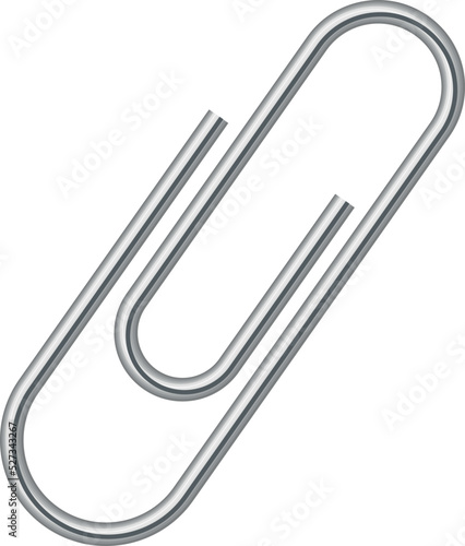 Paper clip mockup. Realistic metal document attach