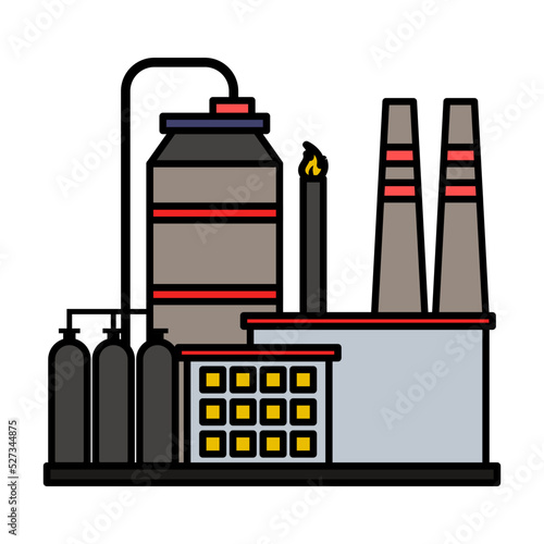Petrochemicals Process Unit Concept, distillation columns with lower boiling points Vector color Icon Design, crude oil and natural  Liquid Gas Symbol, Petroleum  and gasoline Sign, power and energy m