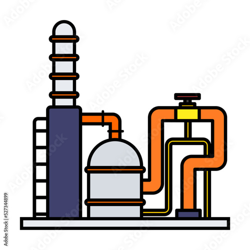 Fluid catalytic cracking Concept,  Steam reforming or biotreater Vector color Icon Design, crude oil and natural  Liquid Gas Symbol, Petroleum  and gasoline Sign, power and energy market stock illustr