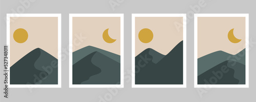 Mountain theme hand drawn boho covers collection