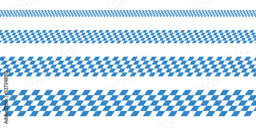 Set Schmale Streifen Oktoberfest Diagonales Rautenmuster Blau
