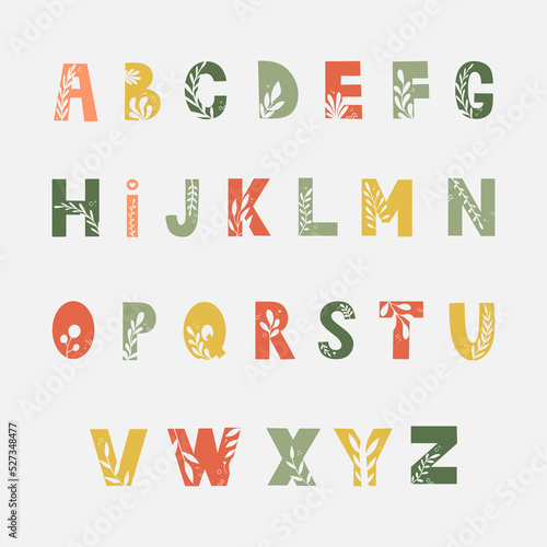 Vector colorful flower font. Check my portfolio for other letters