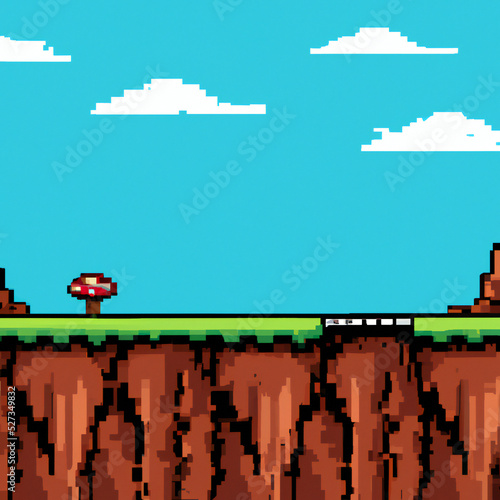 Retro Video Game Pixel Art Background