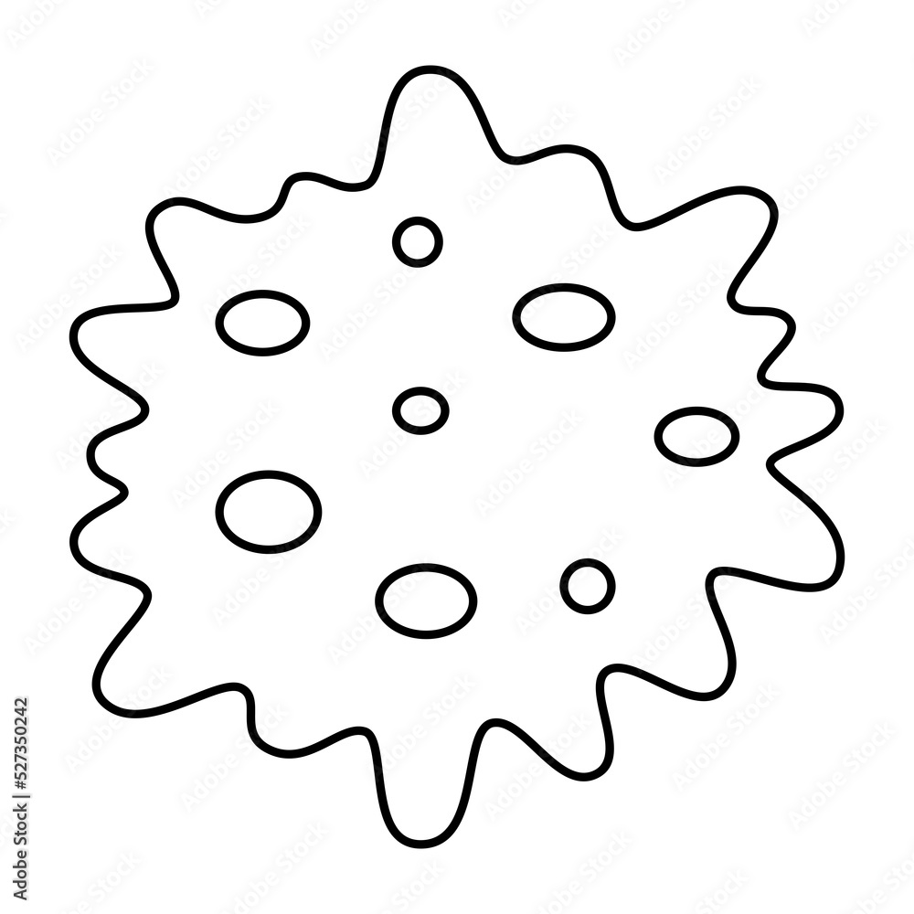 Virus or bacteria icon in thin line style