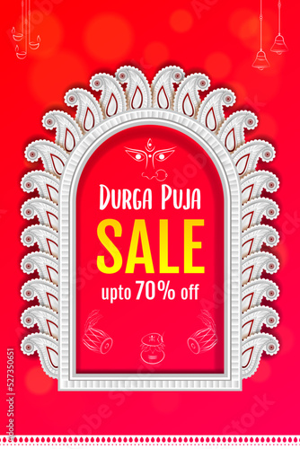 happy durga puja sale banner design durga puja creative offer banner