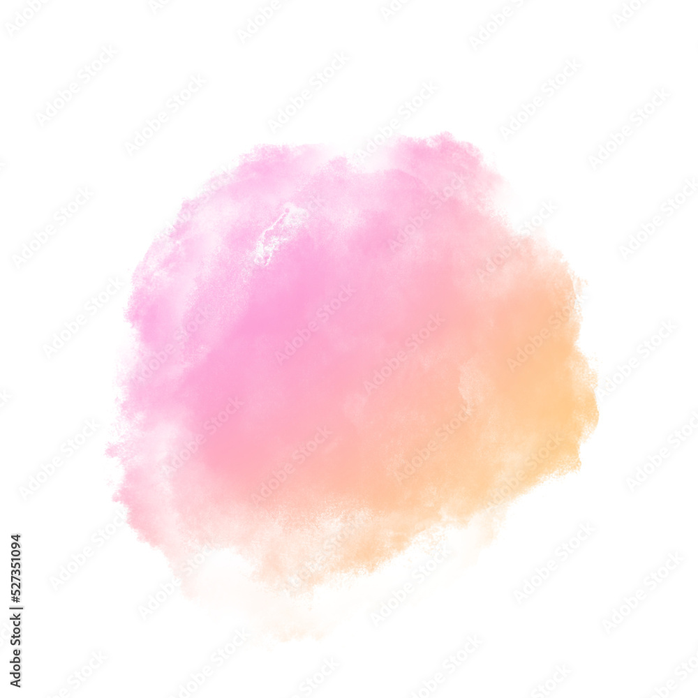 Pink and orange color hand drawn watercolor liquid stain for decorate.