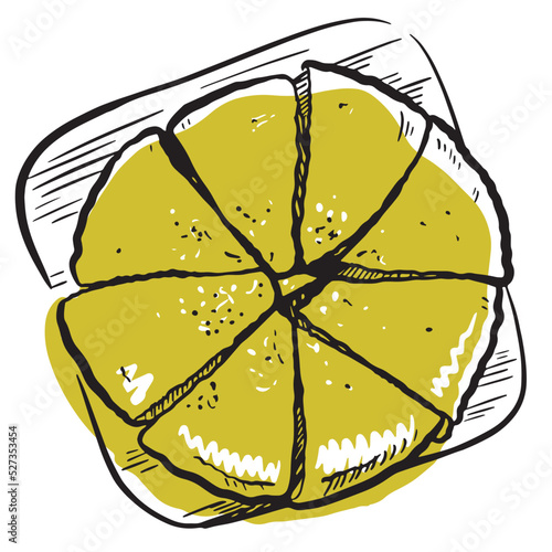 Vector drawing of Moldavian national traditional dish hominy or Mamaliga. Romanian cuisine. Italian polenta. Ukrainian banosh.