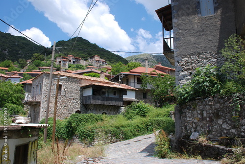 Stemnitsa, Greece / July 2022: Historic traditional village at the slopes of Mainalon mountain in the Peloponnese. photo