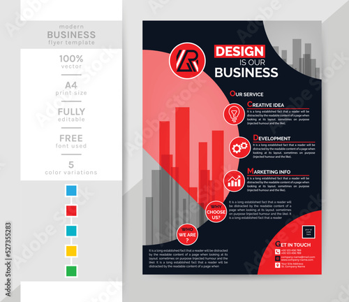A4 Business Flyer template for you. This modern creative elegant corporate Brochure is a must for your personal and office. 2 theme colorwork, black, and others.