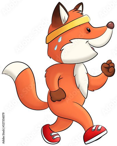 Niedlicher Fuchs beim Joggen