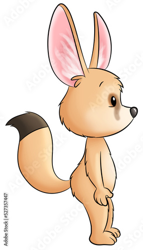 Ein niedlicher Wüstenfuchs von der Seite