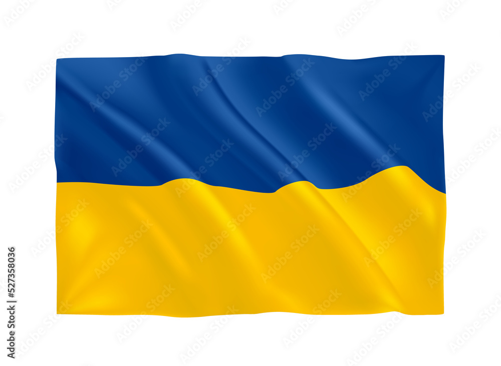 Blue and yellow waving flag of Ukraine Blue and yellow waving flag of Ukraine