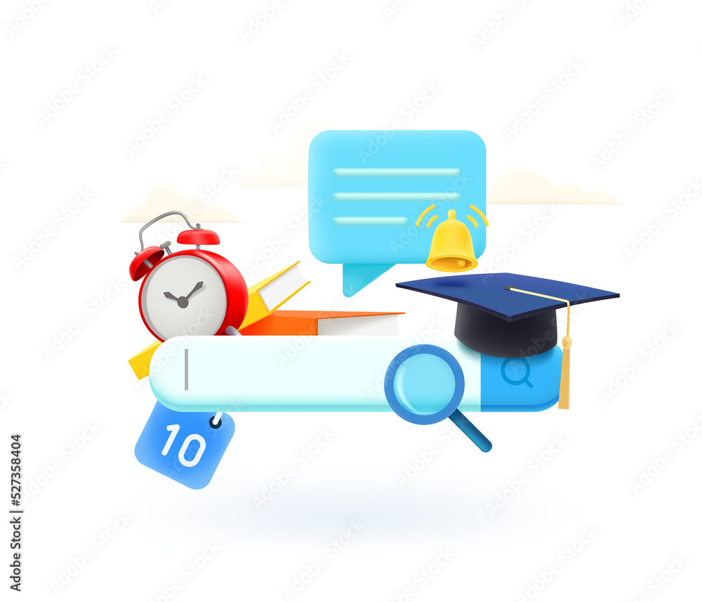 Schooll concept with searching tab. Online education concept. Schooll concept with searching tab. Online education concept.