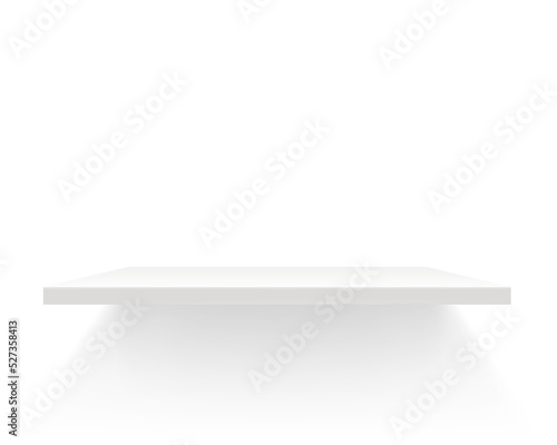 White shelf on white wall.