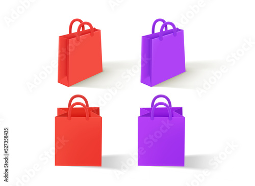 Paper shopping bags isolated on transparent background