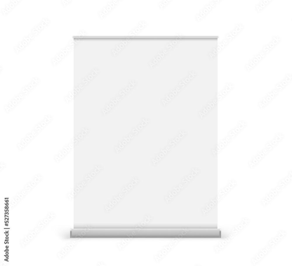 Wide paper roll banner isolated on white background
