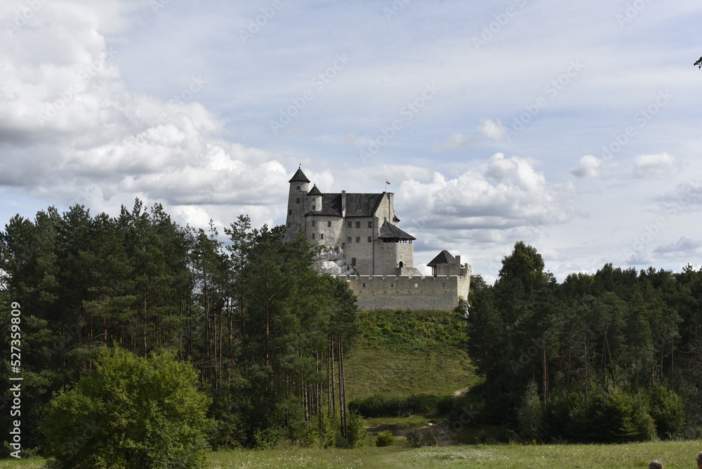 Great white Bobolice Castle in Poland Great white Bobolice Castle in Poland
