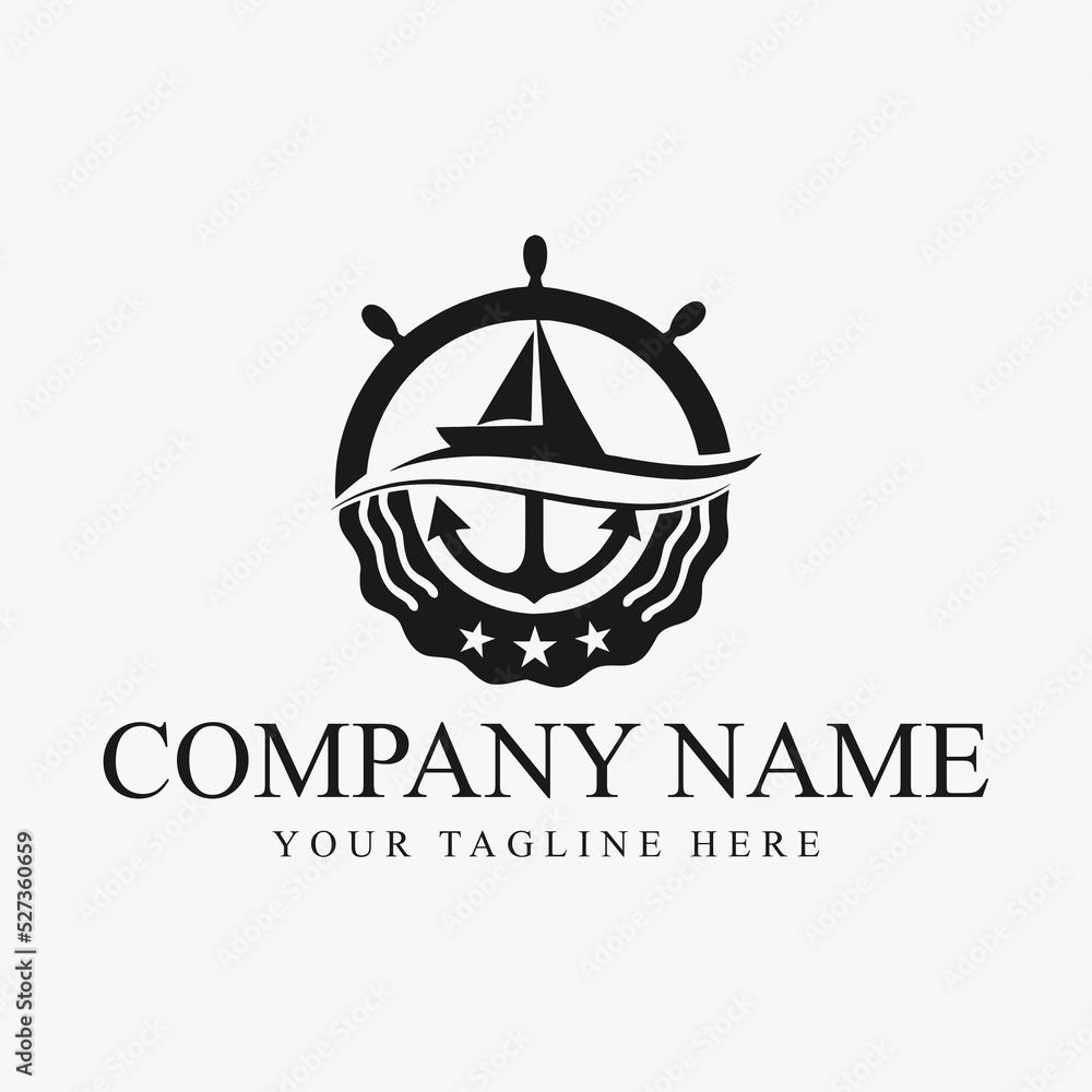 Marine concept company logo vector