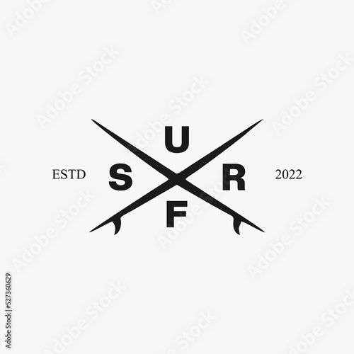 vintage surfing club logo vector