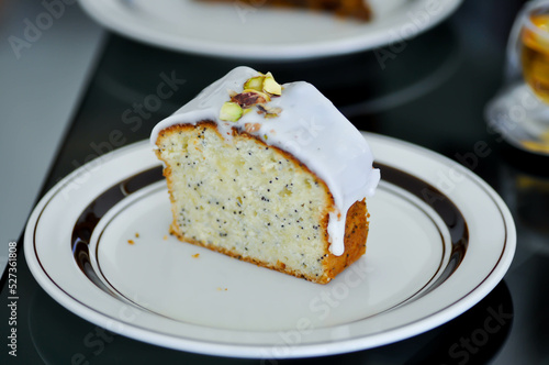 lemon cheese cake ,cheese cake or lemoncake with sesame photo