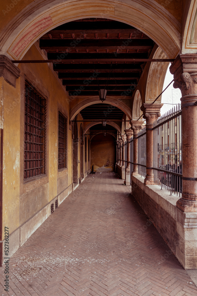 Arches of Palazzo Angaran in Vicenza, Italy