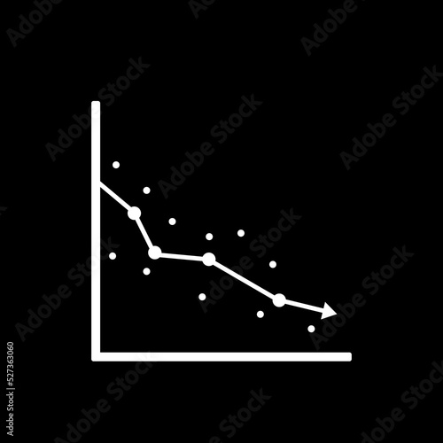 Linear regression vector graphic, vector graphic of growth and decline