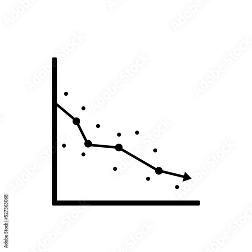 Linear regression vector graphic, vector graphic of growth and decline
