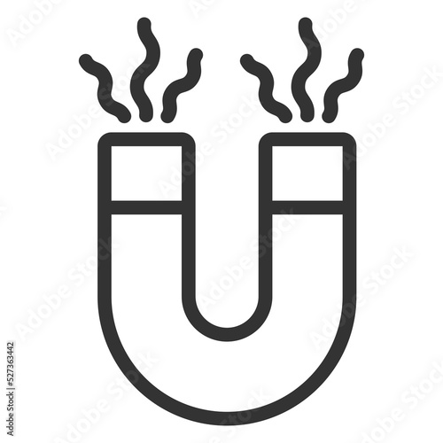 Horseshoe permanent magnet - icon, illustration on white background, outline style