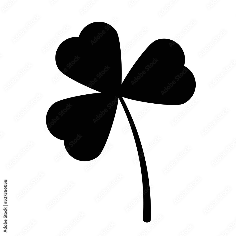 Black silhouettes of clover leaf Black silhouettes of clover leaf
