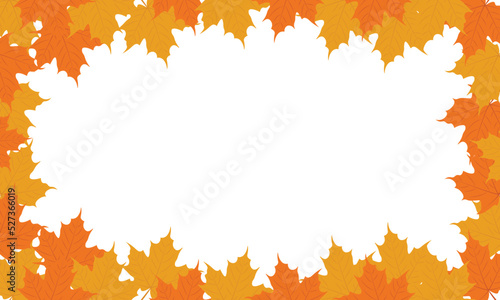 Autumn background. Maple leaves frame