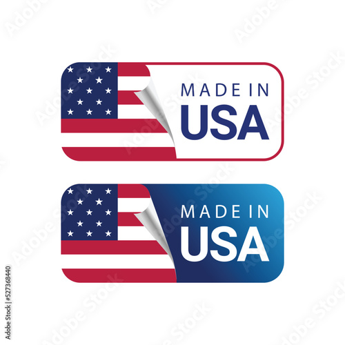 Made in USA tag label. sticker, eps, logo, icon for business product. vector illustration 