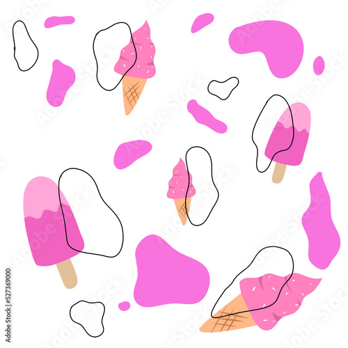 Ice cream seamless pattern illustration