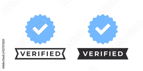 Verified badges. Blue tick. Verified sign concept. Guaranteed signs. Vector illustration