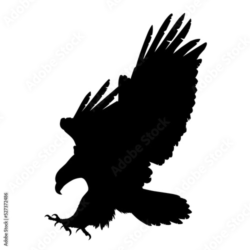 eagle silhouette vector illustration about to pounce on prey eps format