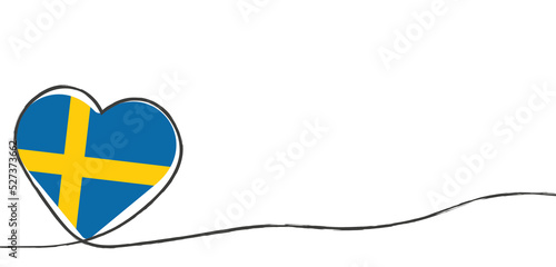Fahne von Schweden in Herzform photo