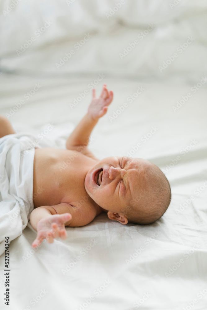 Newborn boy (0-1 months) crying Newborn boy (0-1 months) crying