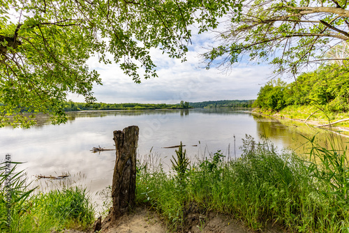 Missouri River of Nebraska Iowa Missouri Border in summer